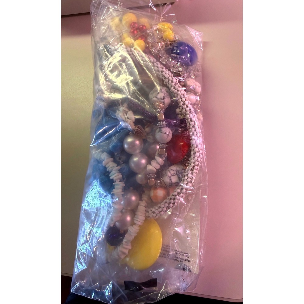 1 LB Mixed Jewelry Lot Mystery Modern Craft Harvest Beads Bracelets Necklaces